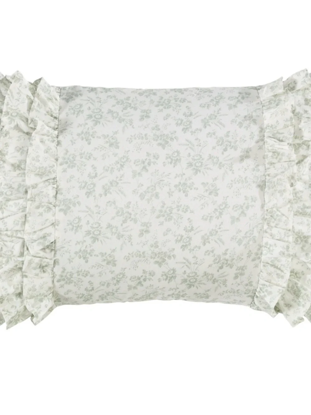 Laura Ashley Green Breakfast Floral Ruffled Boudoir Pillow ~ Charming